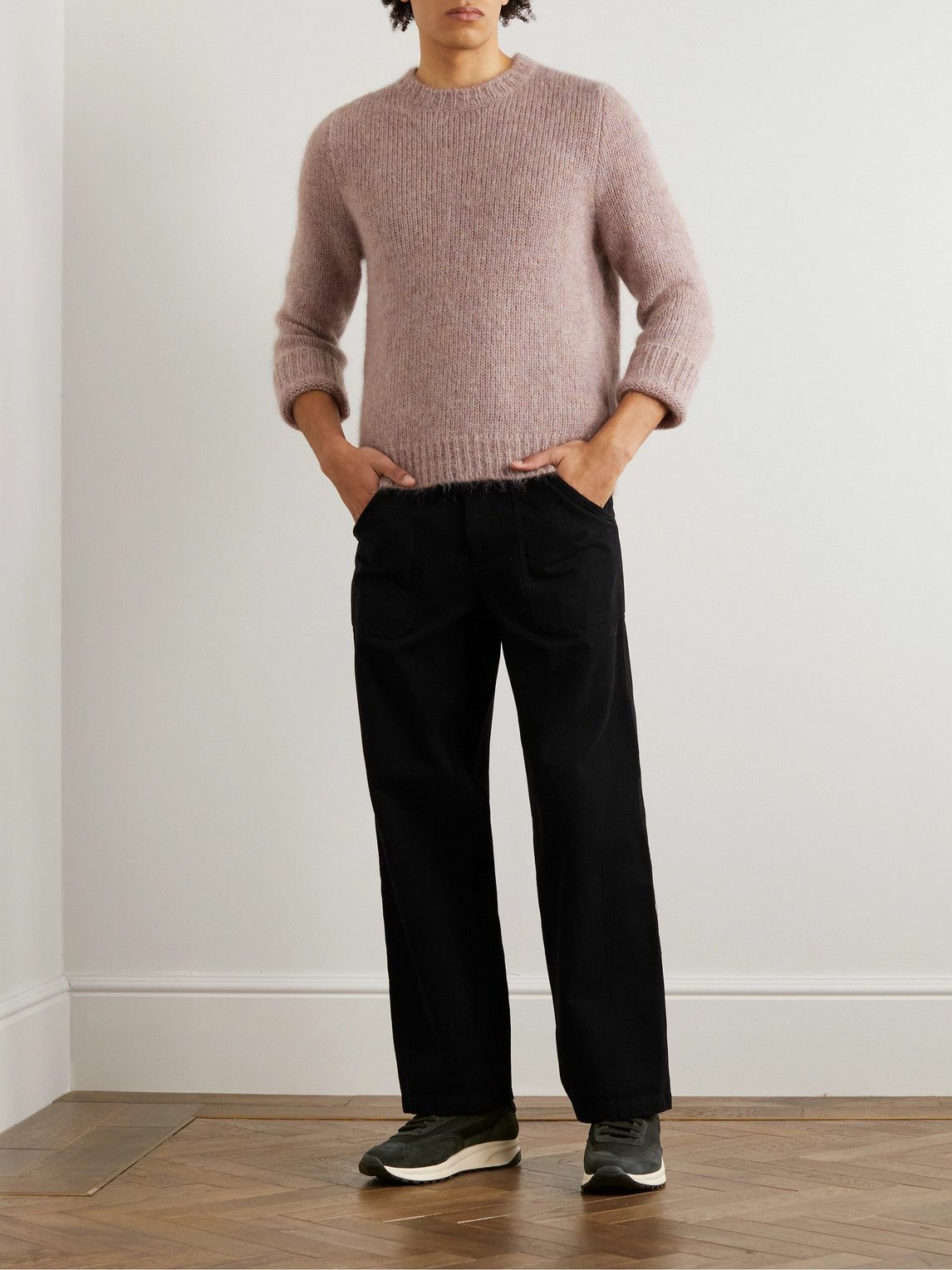 Common Projects Track 80 Leather-Trimmed Suede and Ripstop