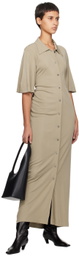 BITE Taupe Naked Back Maxi Dress