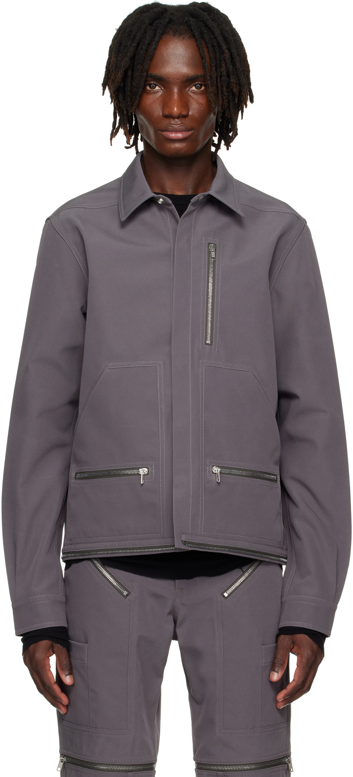 Rick Owens Gray Hollywood Headon Overshirt Rick Owens