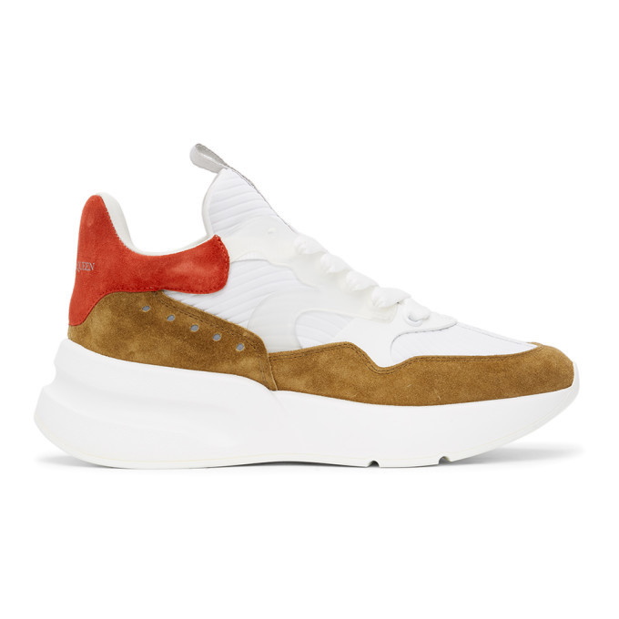 Photo: Alexander McQueen White and Brown Oversized Sneakers