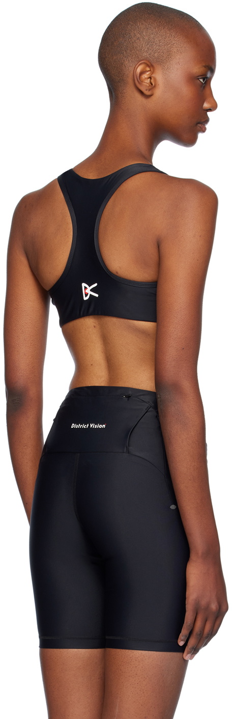 District Vision Black Twin Layer Medium Support Sport Bra