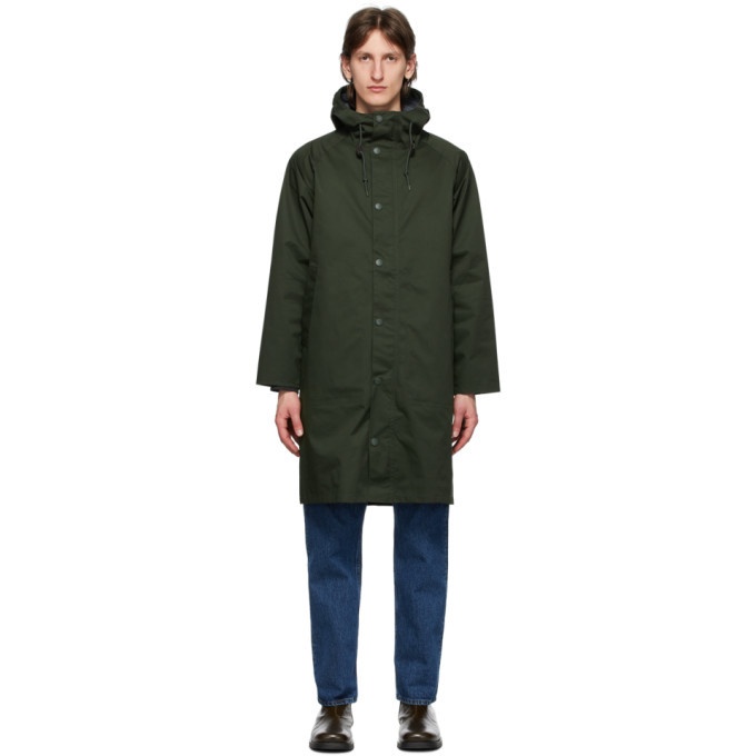Photo: Barbour Green Hooded Hunting Coat