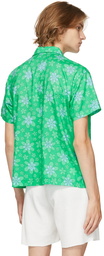 ERL Green Floral Short Sleeve Shirt