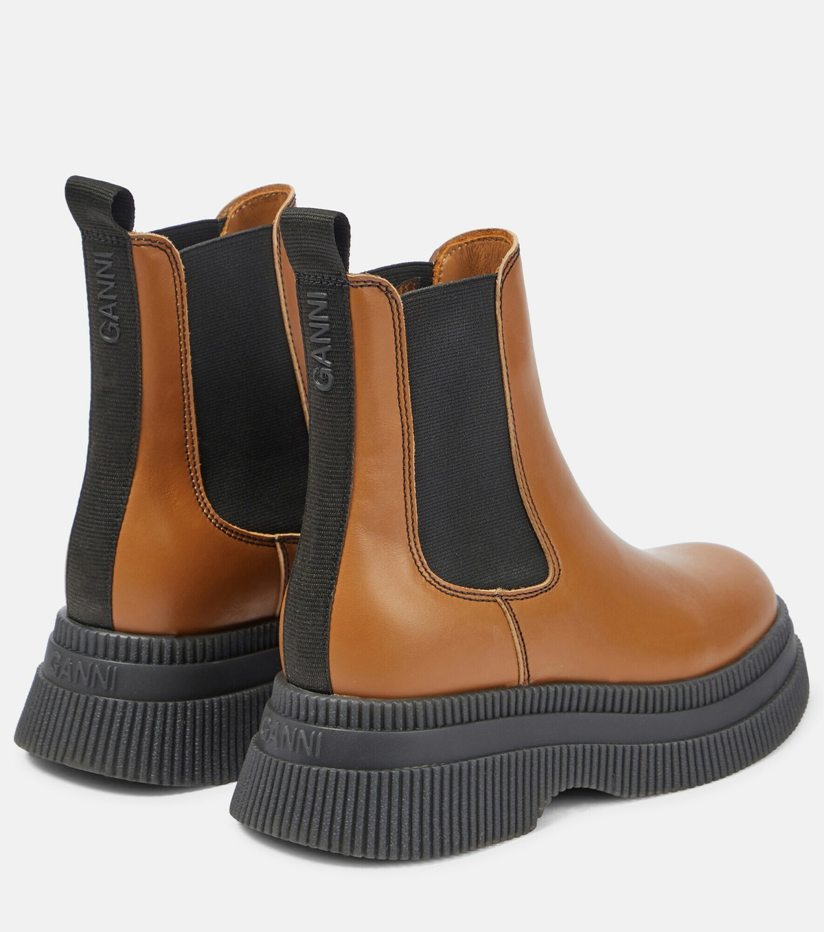 Ganni - Leather Chelsea boots