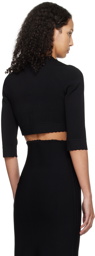 Victoria Beckham Black Cropped Cardigan