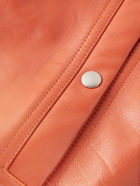 Rick Owens - Leather Bomber Jacket - Orange