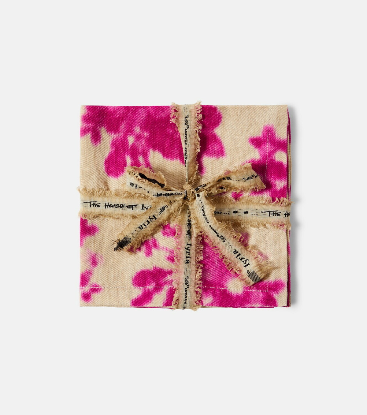 The House of Lyria Plumeria set of 2 floral linen napkins