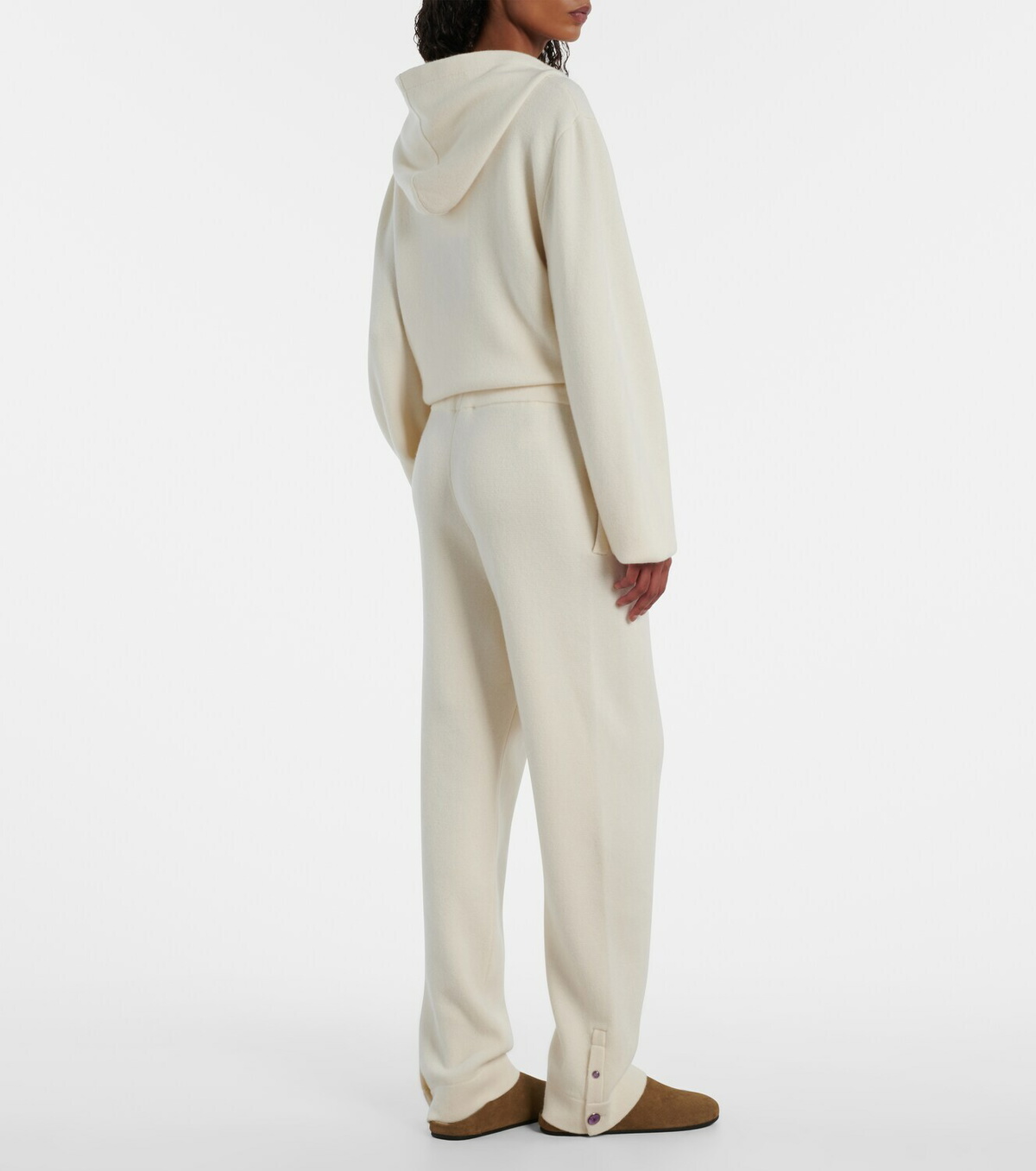 God's True Cashmere Embellished cashmere wide-leg pants