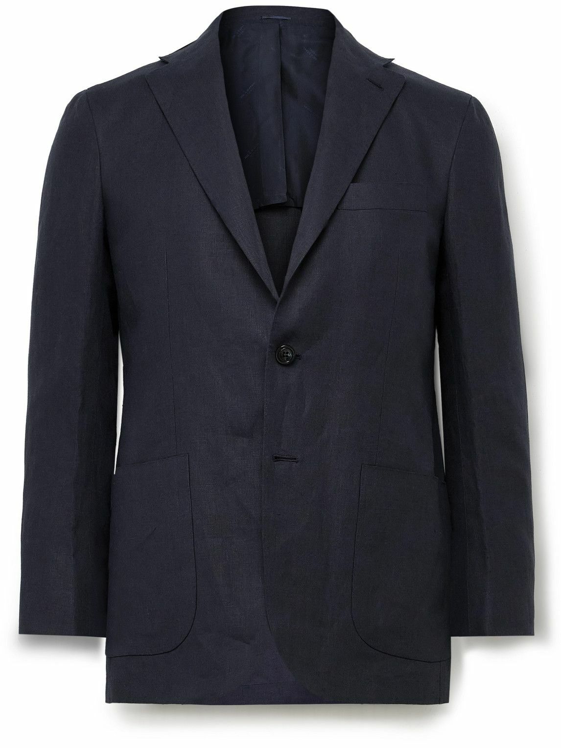 Kiton - Linen Blazer - Blue