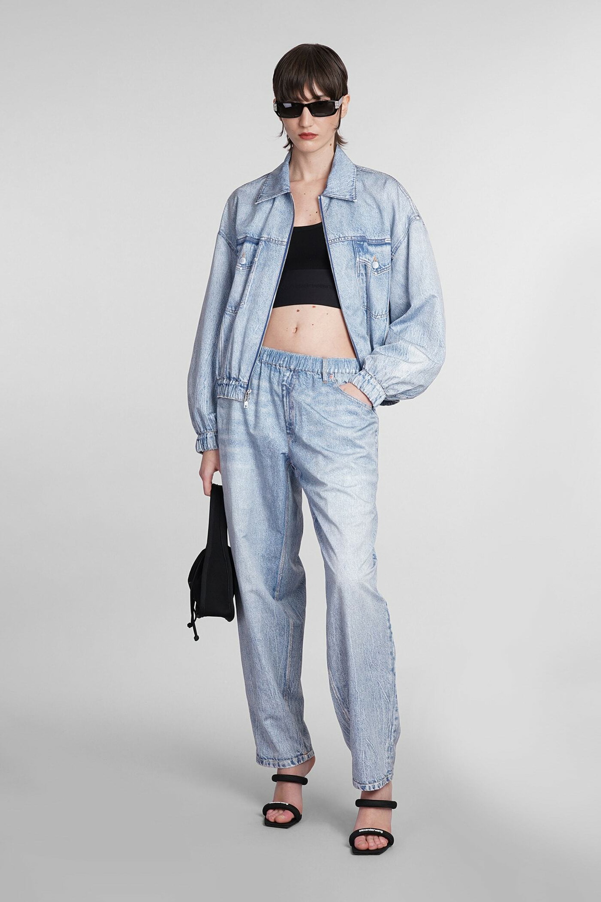 Alexander Wang Printed Jersey Wide-leg Pant