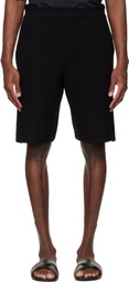 HOMME PLISSÉ ISSEY MIYAKE Black Rustic Knit Shorts
