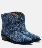 Ganni Low Shaft embroidered jacquard cowboy boots