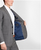 Brooks Brothers Men's Milano-Fit Windowpane Wool Suit Jacket | Grey
