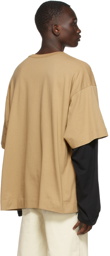 Dries Van Noten Beige & Black Layered Long Sleeve T-Shirt