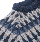 Howlin' - Before the Snowfall Fair Isle Mélange Wool Sweater - Blue