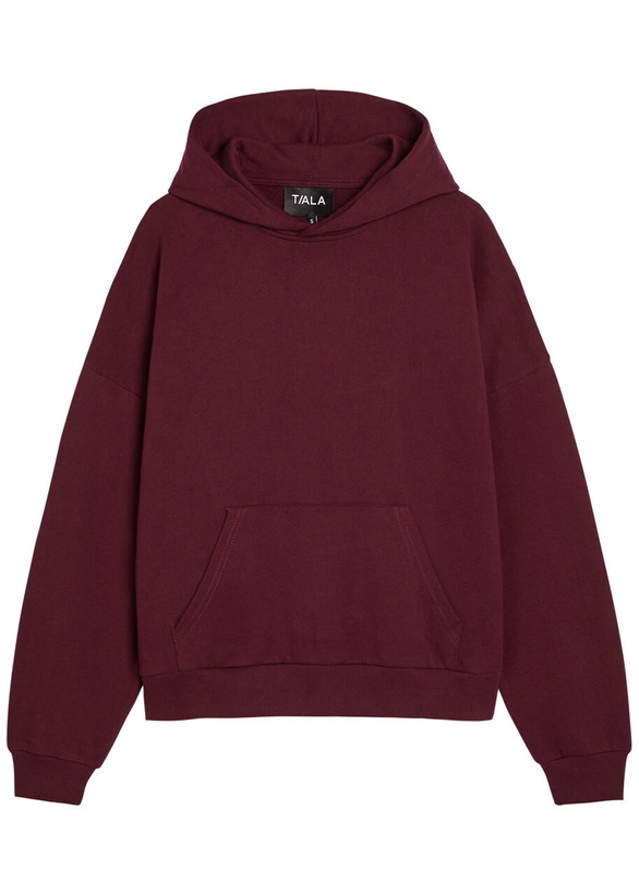 Photo: Tala Girlfriend Hooded Cotton-blend Sweatshirt Burgundy