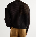 BOTTEGA VENETA - Cutout Patchwork Wool Sweater - Brown