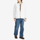 BEAMS Men's Denim Loose Coverall Jacket in White