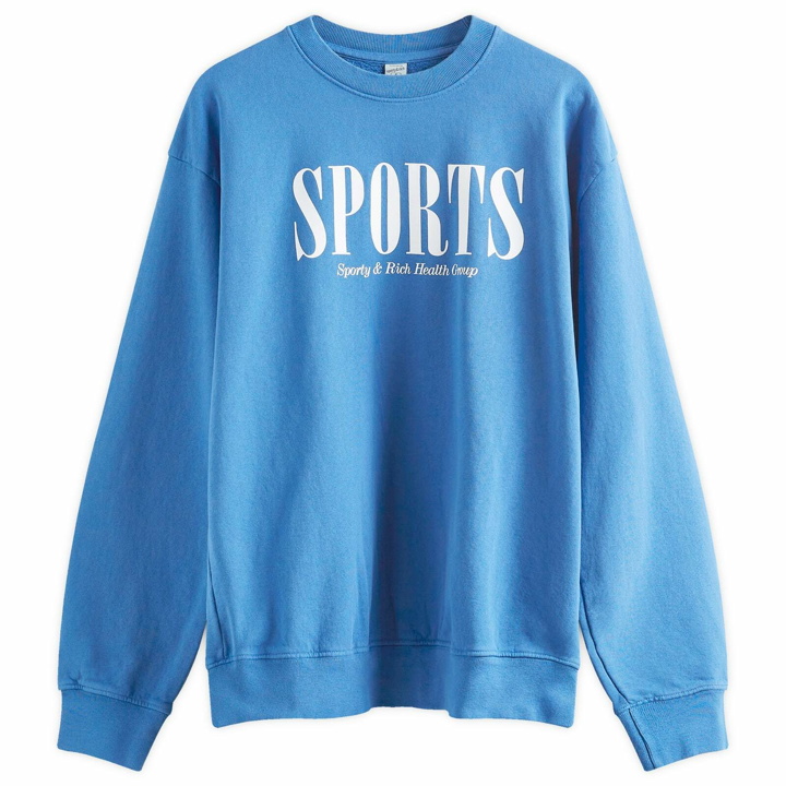 Photo: Sporty & Rich Men's Sports Sweatshirt in Imperial Blue/White