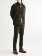 Rubinacci - Luca Slim-Fit Tapered Cotton-Blend Corduroy Trousers - Green
