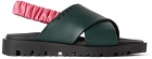 Marni Kids Green & Pink Slingback Sandals