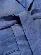 Emma Willis - Slub Linen Robe - Blue