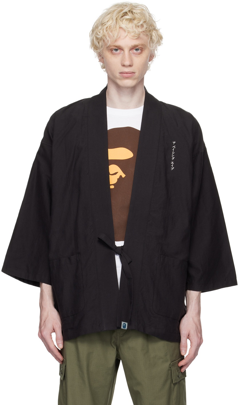 BAPE Black Kimono Jacket A Bathing Ape