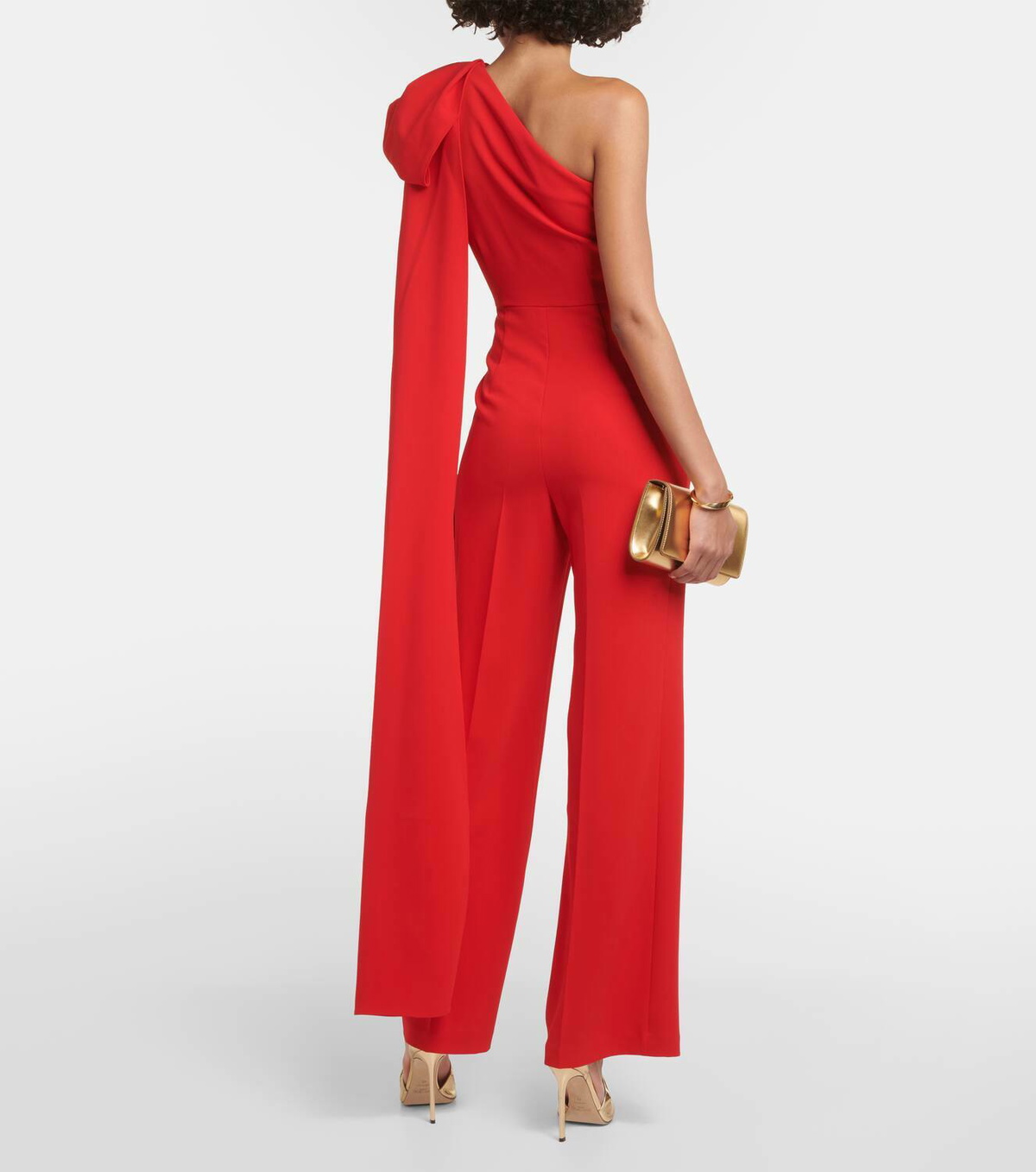 Roland Mouret Bow-detail asymmetric cady jumpsuit Roland Mouret