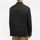 Jil Sander Men's Zip Through Cotton Overshirt in Black