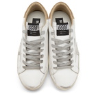 Golden Goose White and Brown Lizard Superstar Sneakers