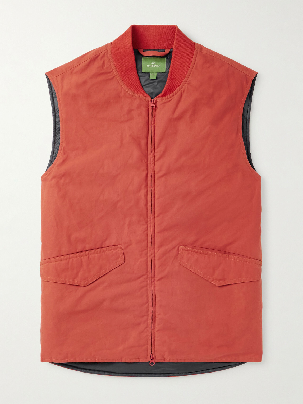 Sid Mashburn - Cashpad Waxed Cotton-Poplin Gilet - Red