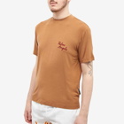 Palm Angels Men's Embroidered Logo T-Shirt in Sand/Burgundy