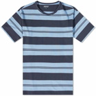 Arpenteur Men's Match Rugby Stripe T-Shirt in Midnight Blue/Sax