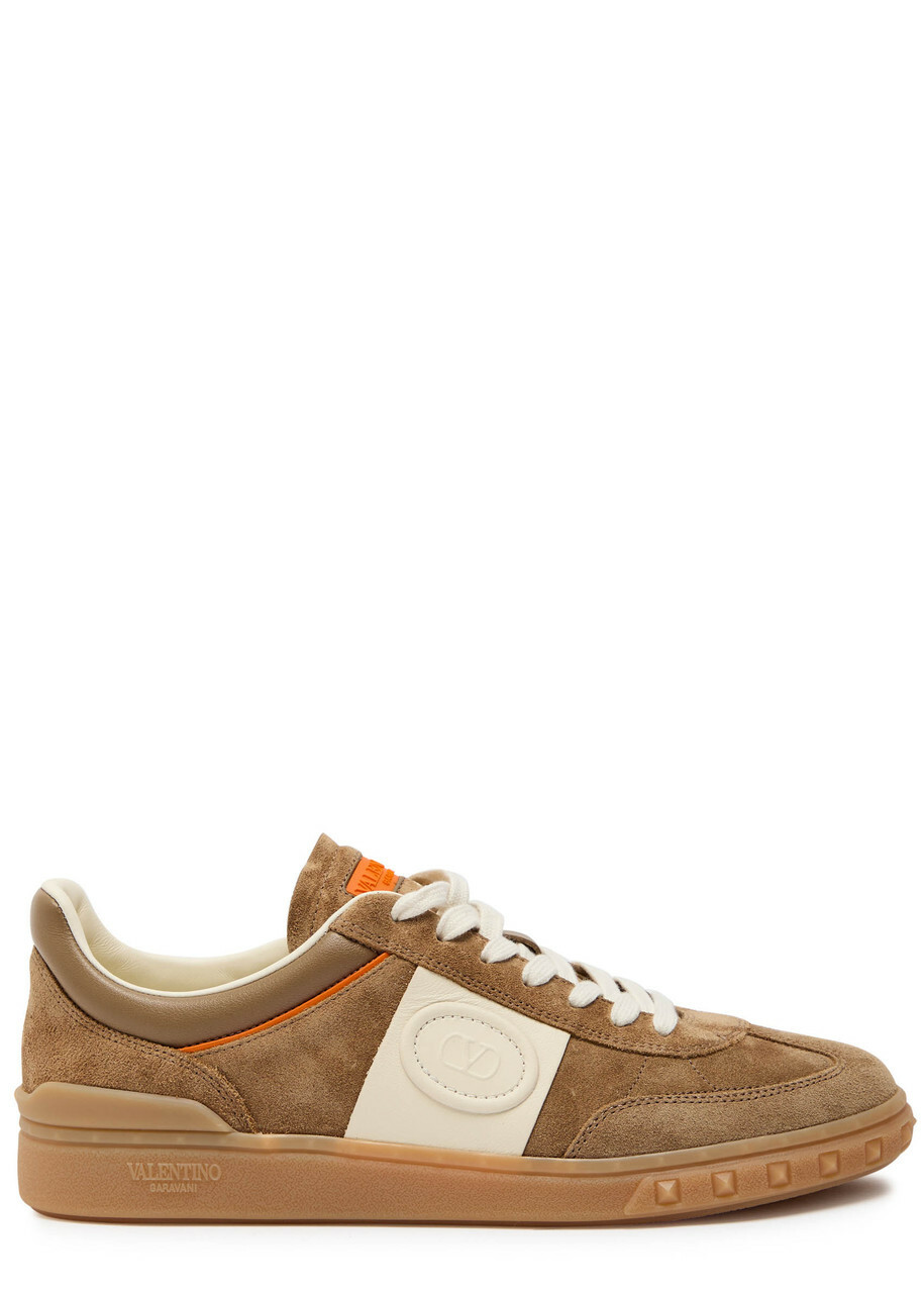 スニーカー Valentino Garavani Cappuccino Suede Upvillag Valentino Garavani Upvillage Panelled Suede Sneakers Beige