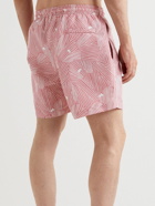 Mr P. - Straight-Leg Mid-Length Printed Recycled Swim Shorts - Pink