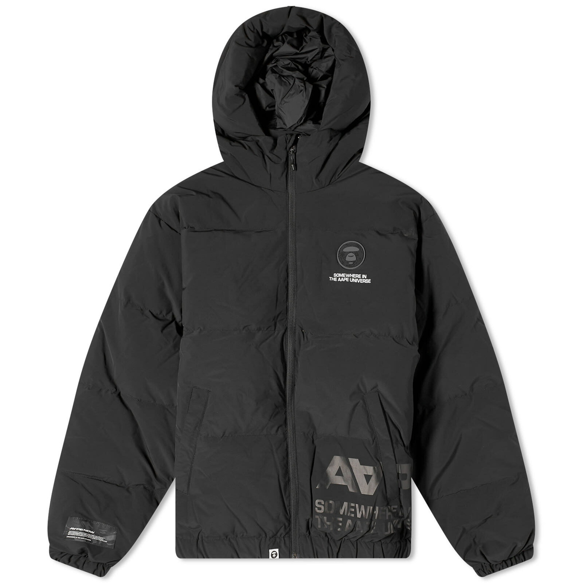 Men's AAPE Now Down Jacket in Black AAPE by A Bathing Ape