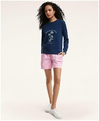 Brooks Brothers Women's Cotton Stretch Terry Print Sweatshirt | Indigo
