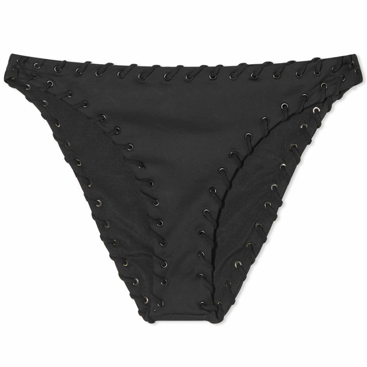 Photo: Good American Women's Whip Stitch Cheeky Bikini Bottoms in Black