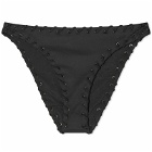 Good American Women's Whip Stitch Cheeky Bikini Bottoms in Black