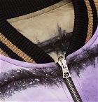 AMIRI - Reversible Tie-Dyed Silk-Satin Bomber Jacket - Men - Purple