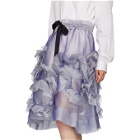Roberts | Wood Purple Sheer Silk Ruffle Skirt