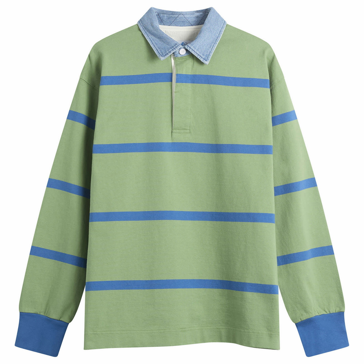 Gramicci Men's Langdon Rugby Shirt in Olive/Blue