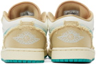 Nike Jordan Beige & White Air Jordan 1 Low SE Wave Sneakers