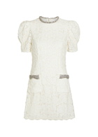 Rebecca Vallance Dillon Crystal and Sequin-embellished Lace Mini Dress Ivory