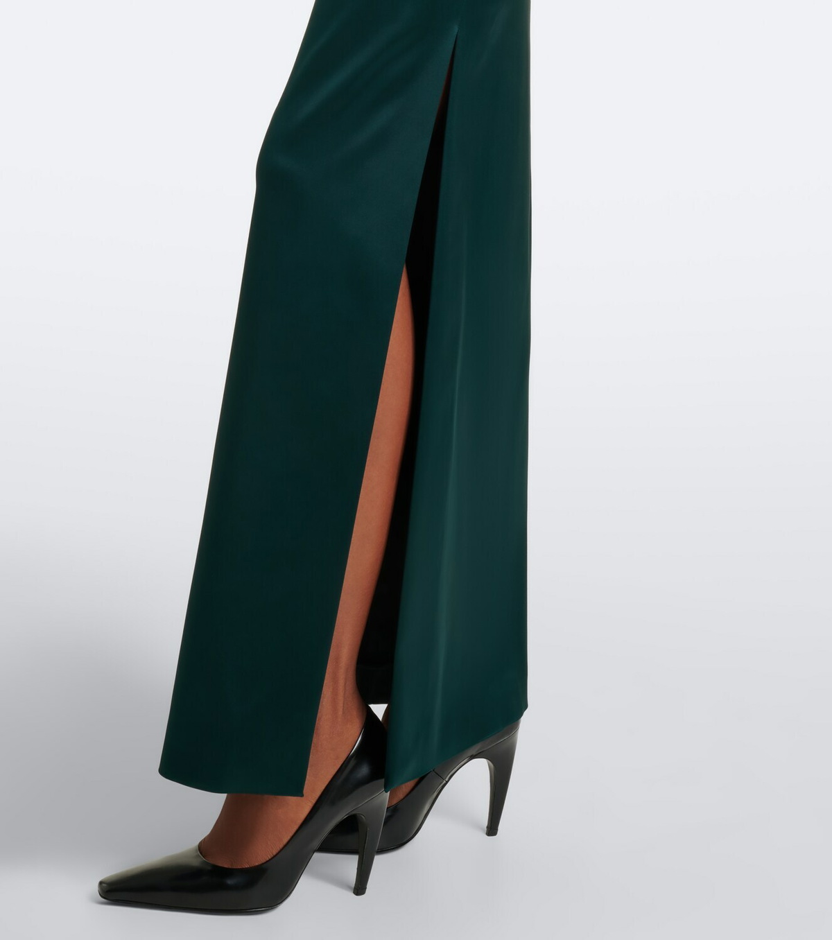 Max Mara Ruched embellished satin cocktail dress