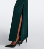 Max Mara Ruched embellished satin cocktail dress