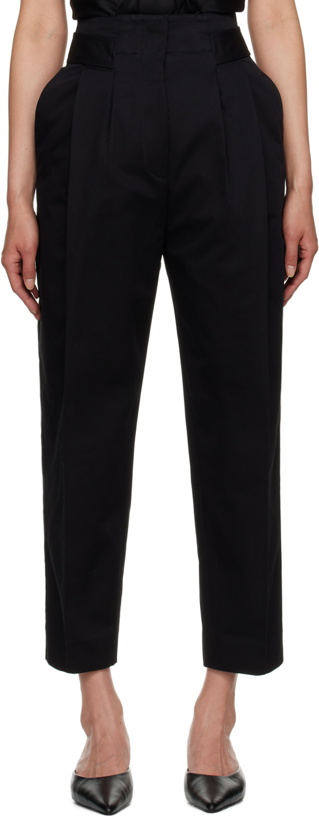 Photo: TOTEME Black Double-Pleated Trousers