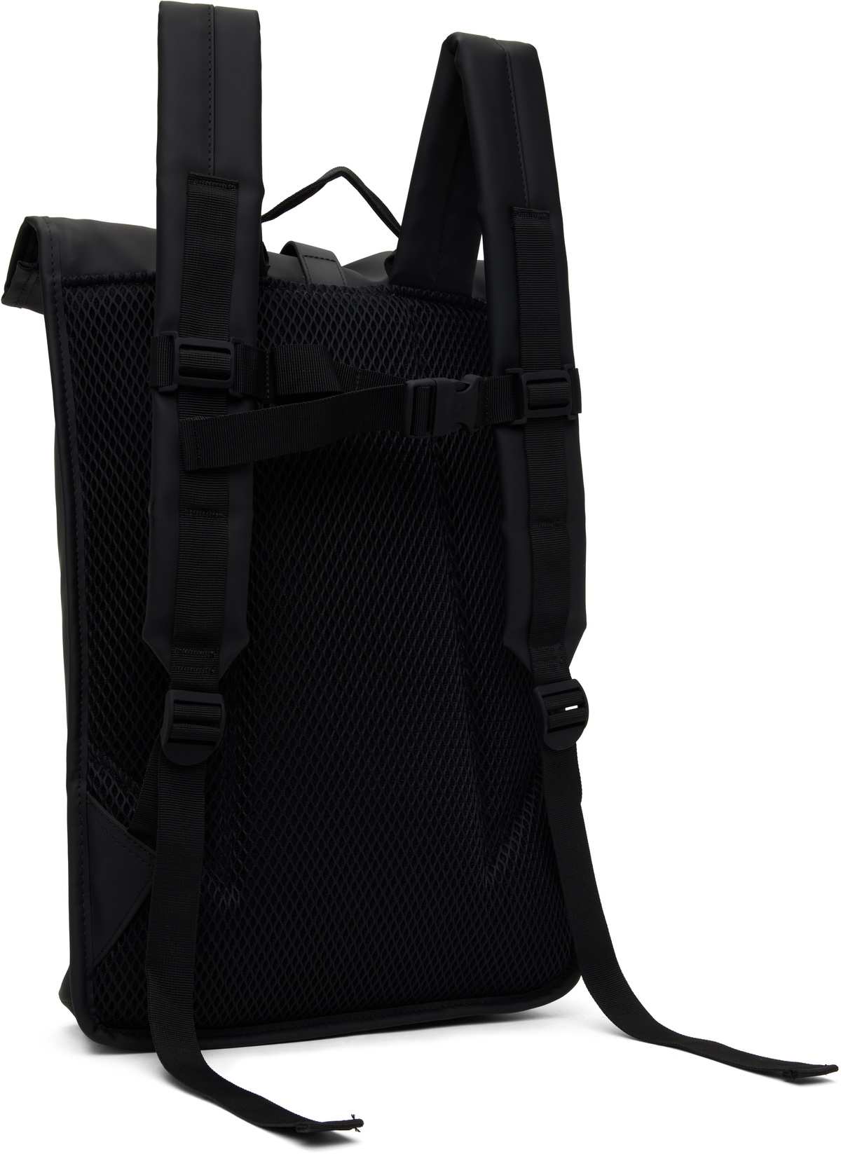 RAINS Black Rolltop Rucksack