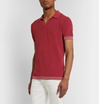 Odyssee - Foret Slim-Fit Knitted Cotton Polo Shirt - Red