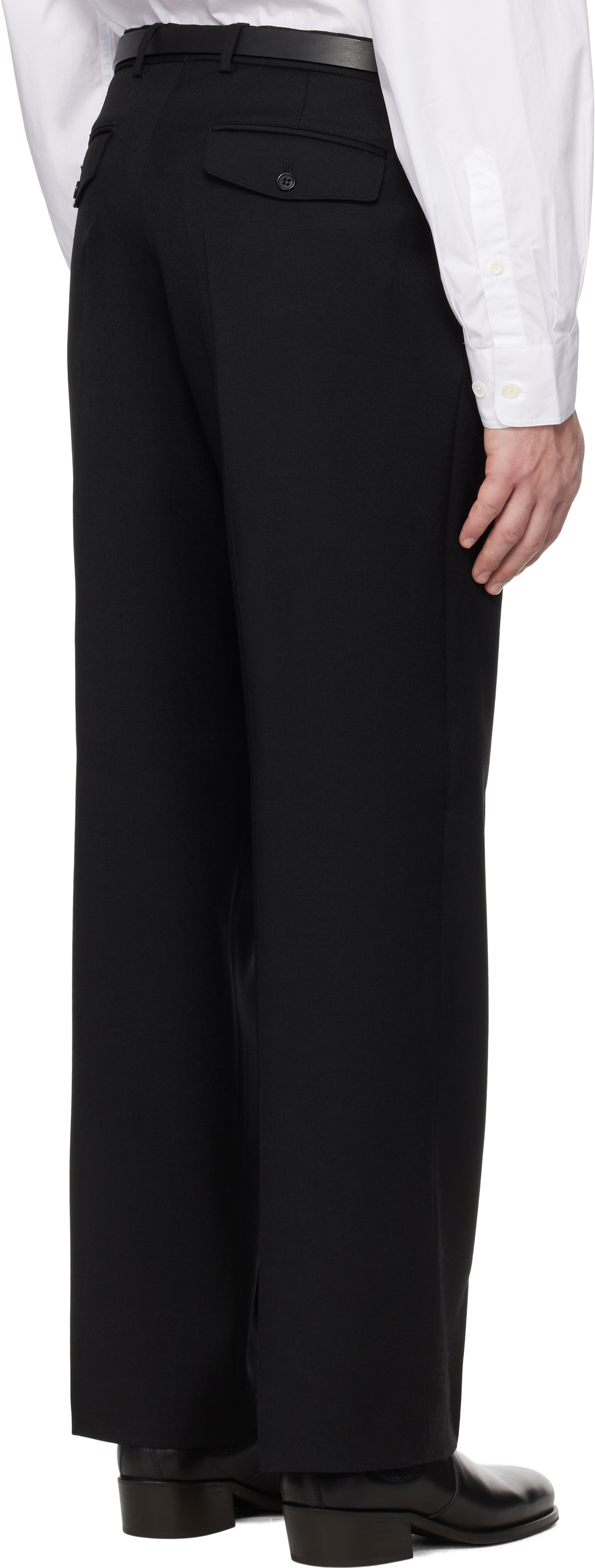 Sunflower Black Wide Pleated Trousers